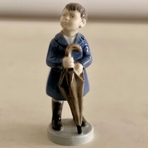 Royal Copenhagen Figurine of Boy with Umbrella, April No: 4526